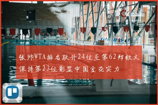 张帅WTA排名跃升24位至第62郑钦文保持第23位彰显中国金花实力